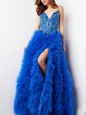 Blue Jovani 38523 Gown Size 18 Brand New